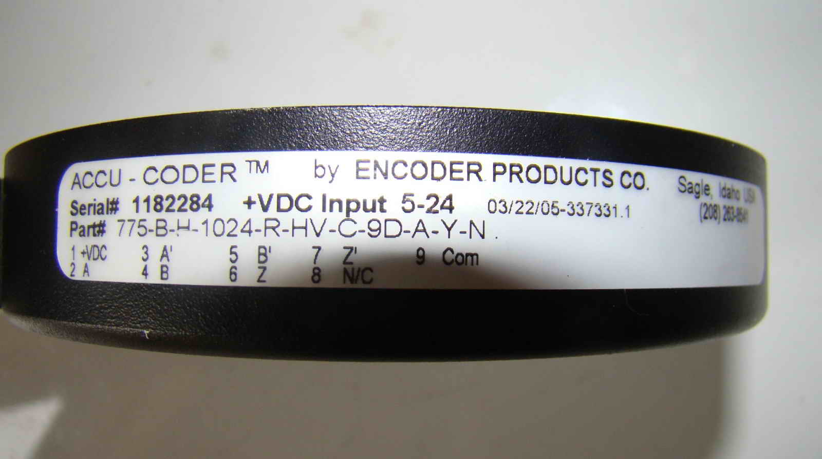 accu-coder encoder products 775-B-H-1024-R-HV-C-9D-A-Y-N
